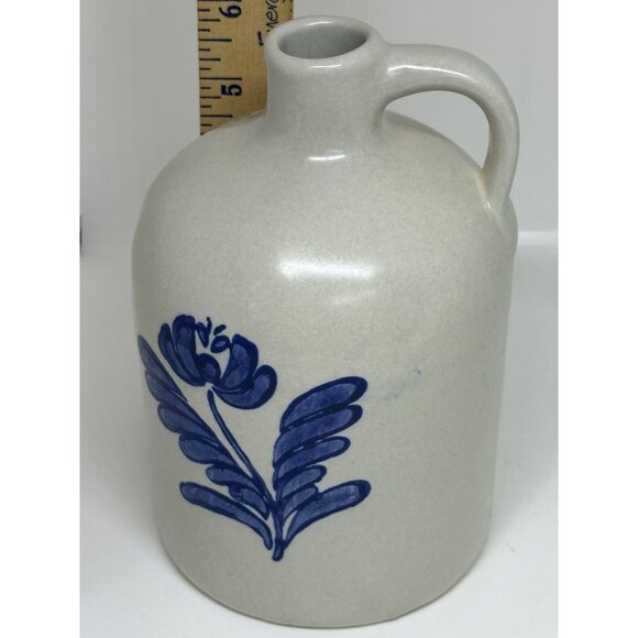 VTG Pfaltzgraff Yorktowne Stoneware Jug Pitcher #563Y Blue Flower 4.5"x6" Cream - Picture 8 of 9